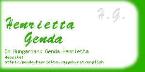 henrietta genda business card